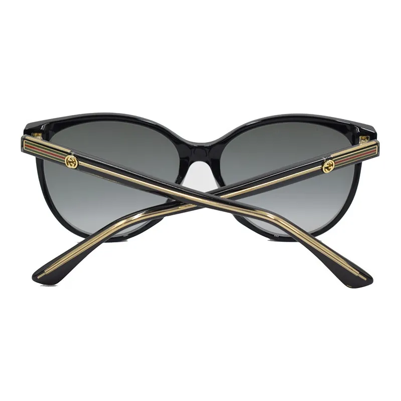 GUCCI Web stripe Round frame Sunglasses-3
