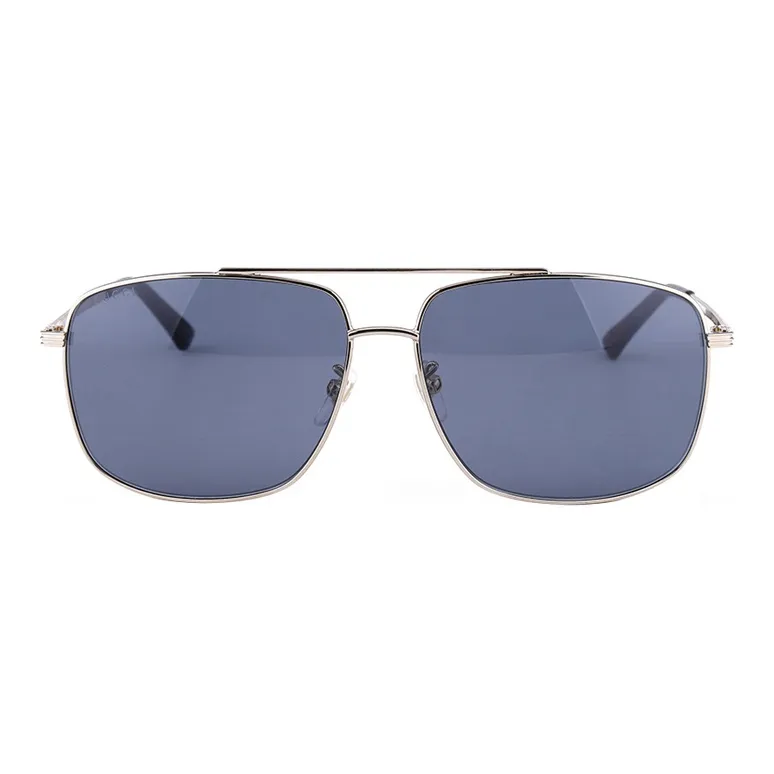 GUCCI Gold Frame Square Sunglasses Blue-1
