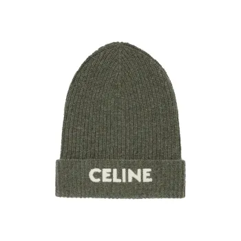 CELINE Beanies Women's Khaki Green