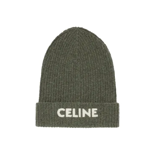 CELINE Beanies Women's Khaki Green