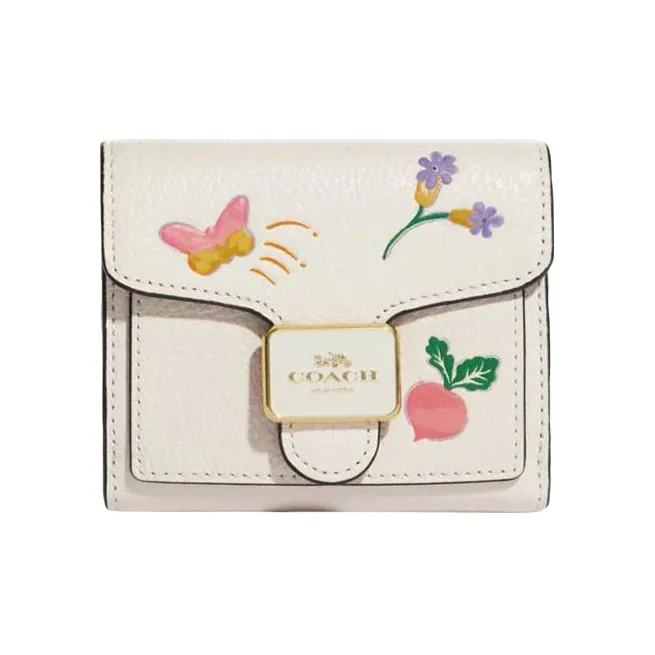 COACH Leather Wallet Mini Women's White-0