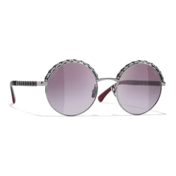 CHANEL Sunglasses Unisex Red, Dark Silver