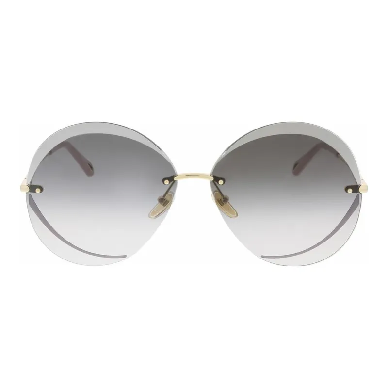 Chloe Round Frame Metal Sunglasses-1