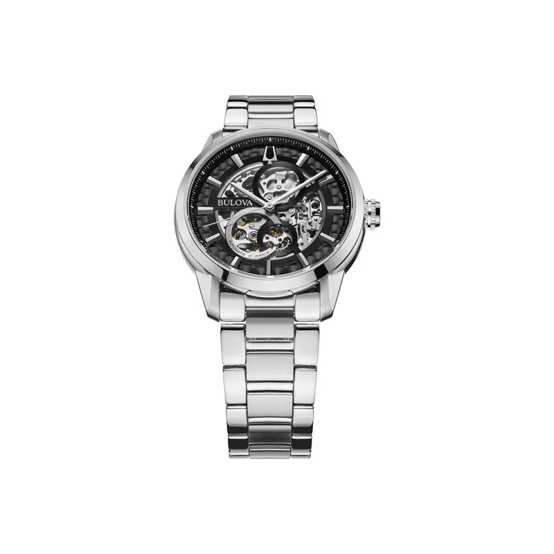 BULOVA Wrist Watch Mechanical Movement Stainless Steel Strap 43mm Black Dial Men's Watches-1