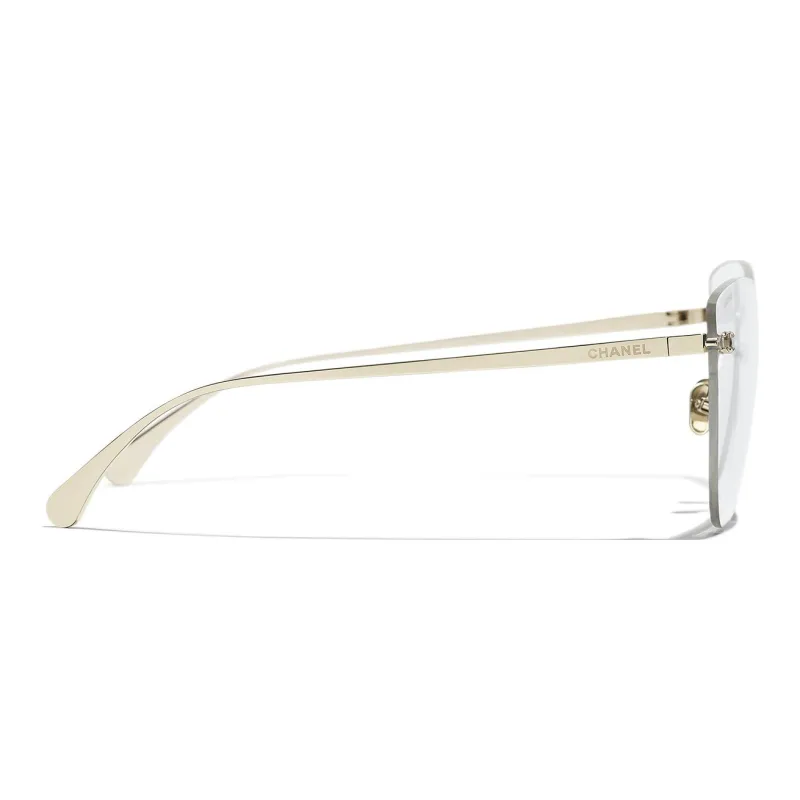 CHANEL Metal Cat Eye Optical Glass Gold-3