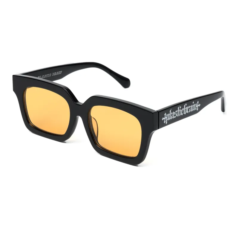 PLASTIC BRAIN Plate Frame Square Sunglasses Unisex-10