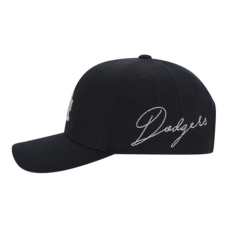 MLB Cotton Baseball Caps Unisex Black/White-1