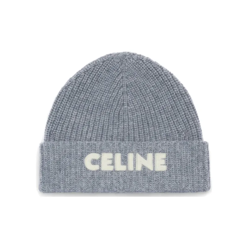 CELINE Beanies Unisex Medium Gray-0