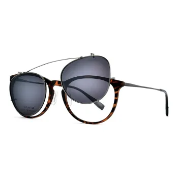 MUZU Titanium Alloy Oval Sunglasses Unisex