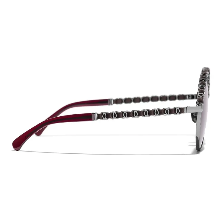 CHANEL Sunglasses Unisex Red, Dark Silver-3