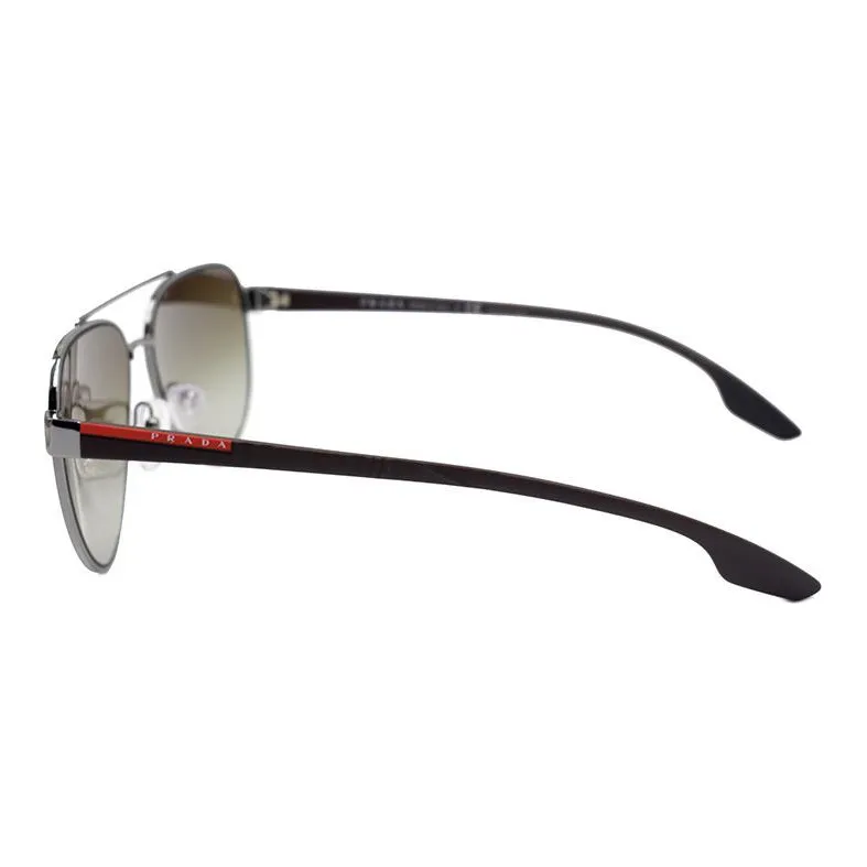 PRADA Sunglasses Men Metallic Gray/Dark Green Gradient-2