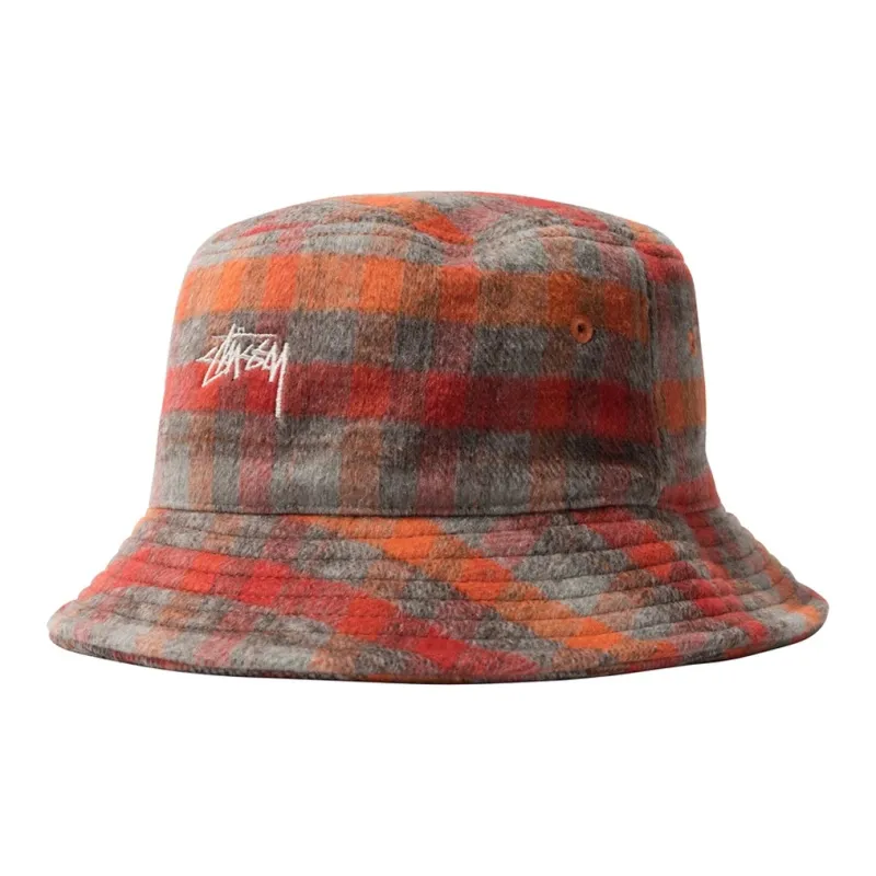 Stussy Brushed Plaid Bucket Hat-0