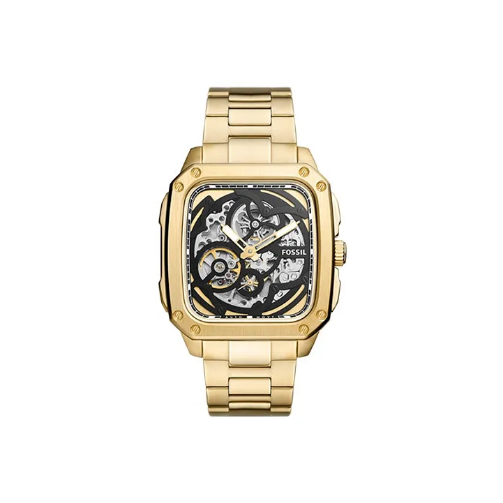 FOSSIL Wrist Watch Automatic Mechanical Movement Stainless Steel Strap Cut Out Dial Men's Watches-0