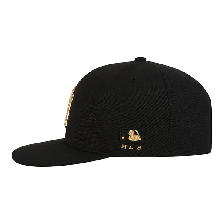 MLB Acrylic Baseball Caps Unisex Black With Gold Logo-2