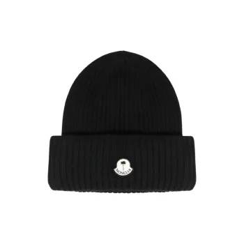 Moncler X Palm Angels Patched Ribbed Beanie FW21