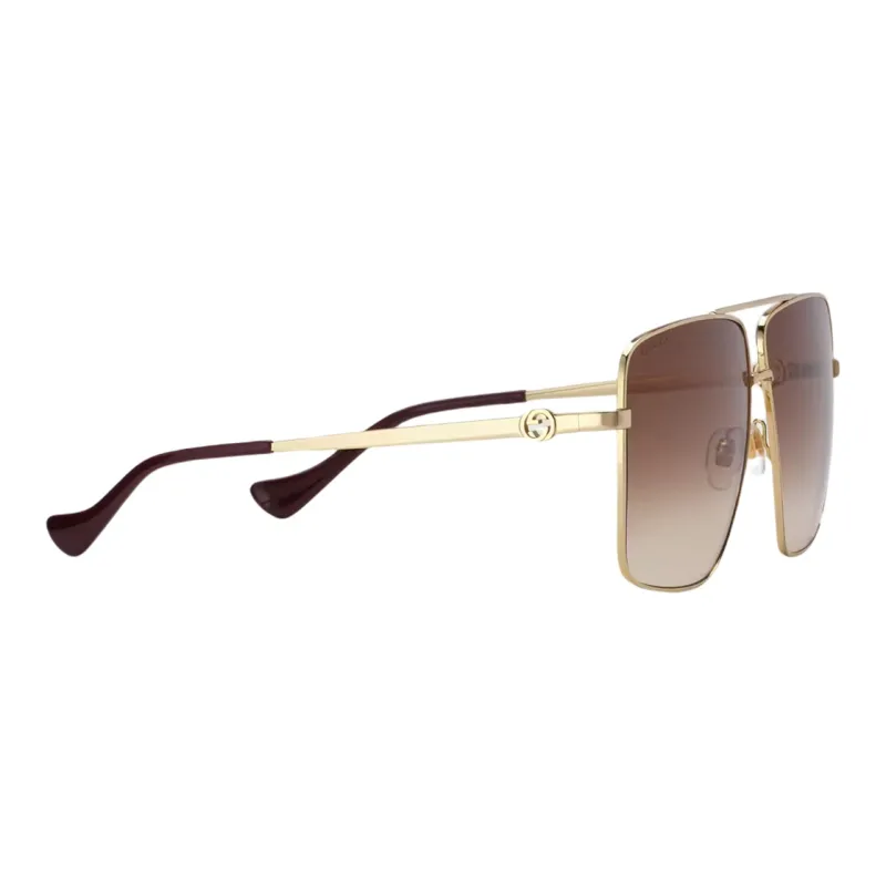 GUCCI Interlocking Sunglasses Unisex Gold/Gradient Brown-1