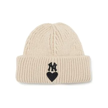 MLB Plush Yarn Beanies Unisex White