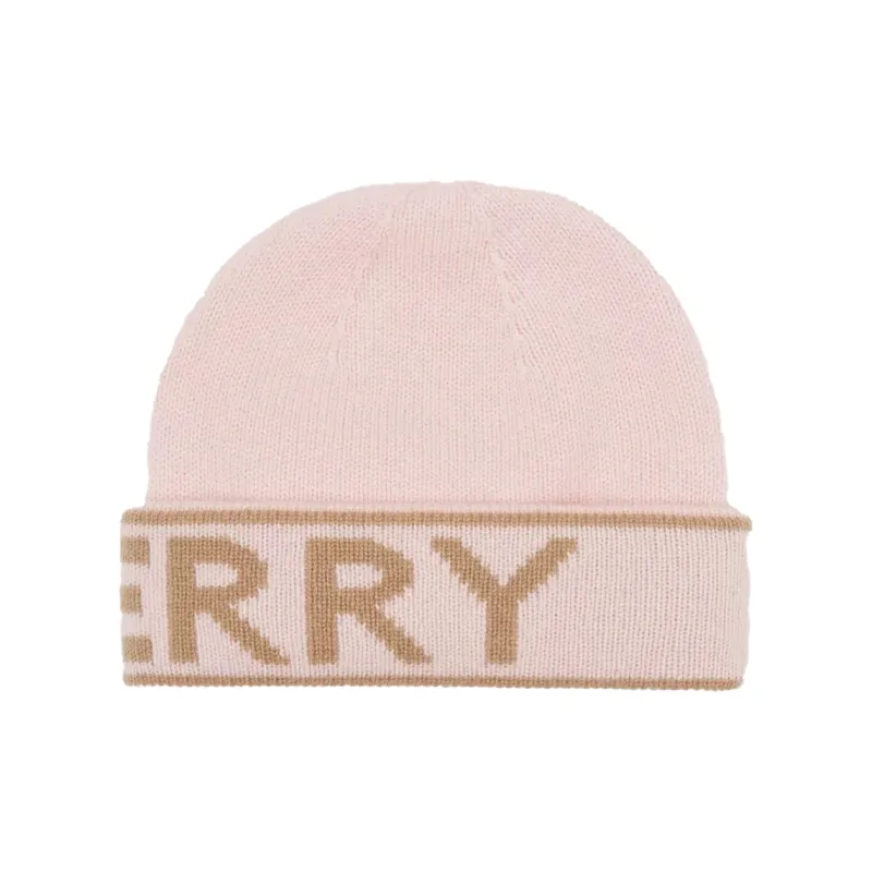 Burberry Cashmere Beanie Unisex Pink-1