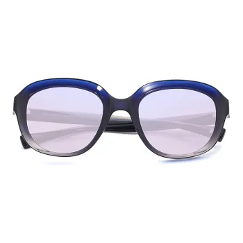 ZIPPO Oval Sun Protection Sunglasses Women's DN-Dark Blue/BK-Classic Black