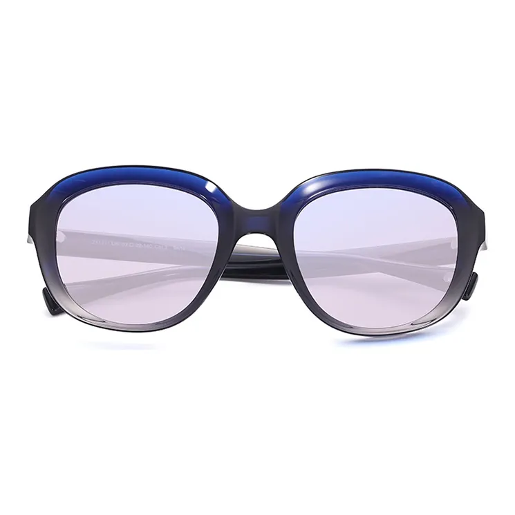 ZIPPO Oval Sun Protection Sunglasses Women's DN-Dark Blue/BK-Classic Black-0