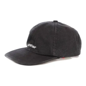 OFF WHITE Bookish Logo Embroidered OBaseball Velcro Strapback Cap