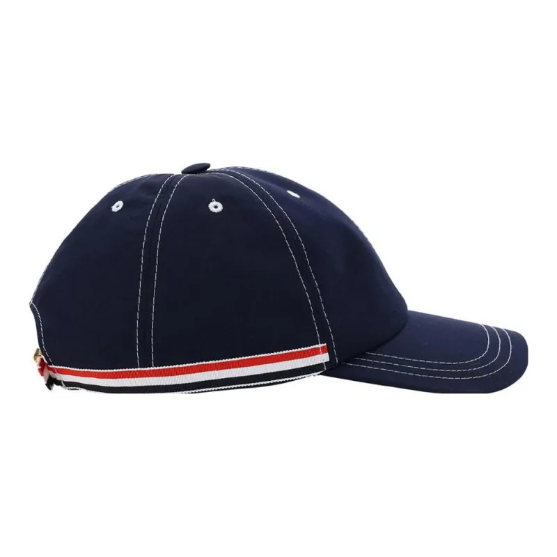 THOM BROWNE 4 Bar Tag Curved Peak Baseball Cap-1