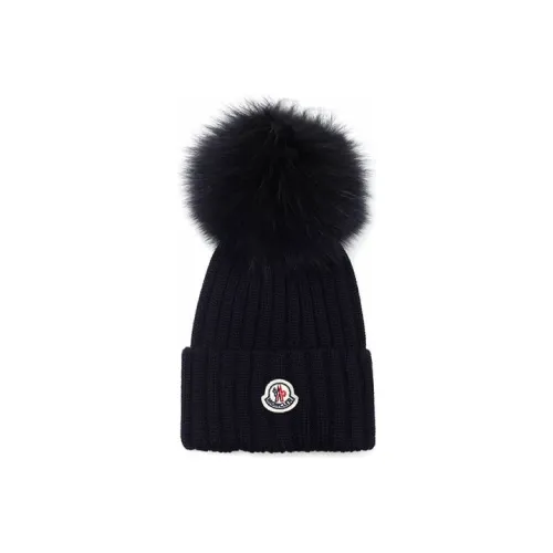 Moncler Female Wmns Wool Peaked Cap Black Knit Cap