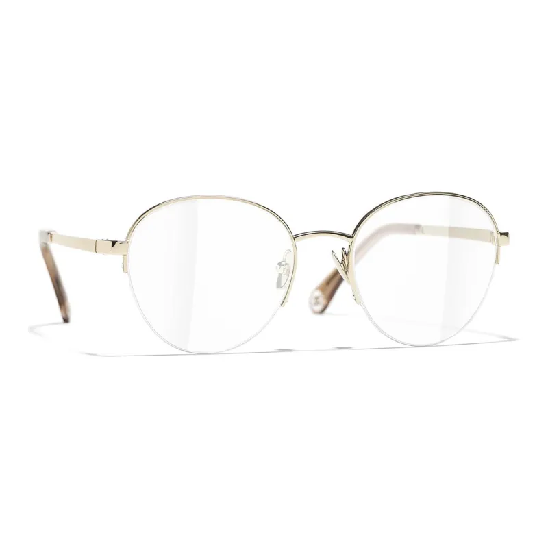CHANEL Eyeglass Frames Unisex Gold-2