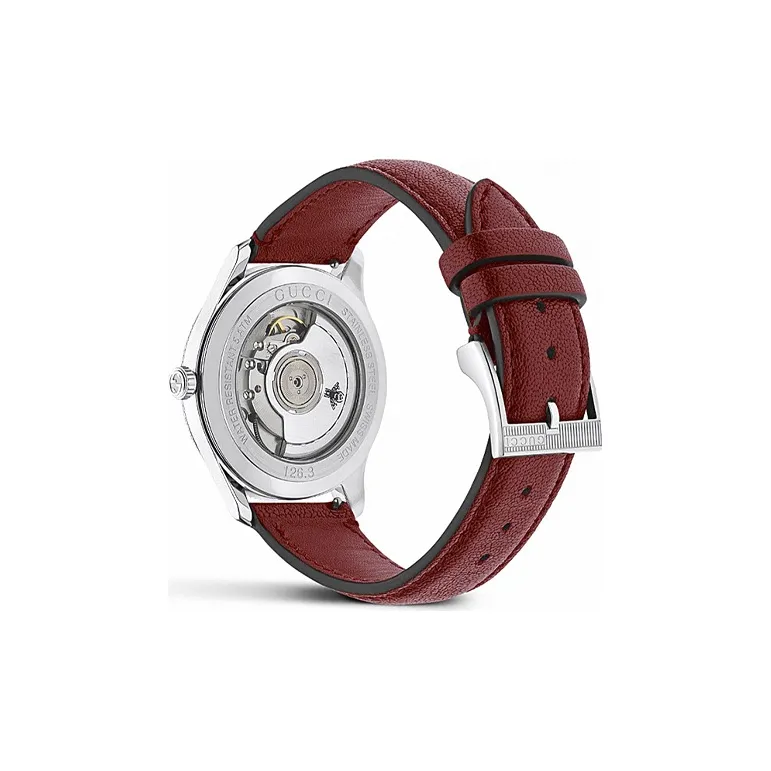 GUCCI G Timeless Collection Wrist Watch Automatic Mechanical Movement Leather Watch Bands White Dial Women's Watch-1