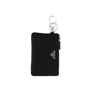 PRADA Logo Plaque Pouch Keyring