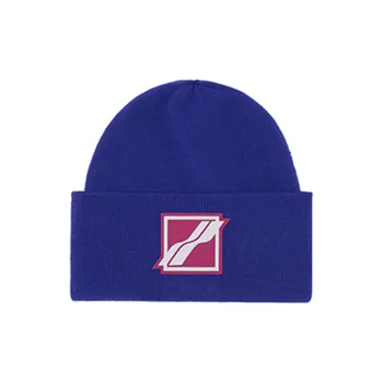 WE11DONE Logo Patch Wide Rib Beanie