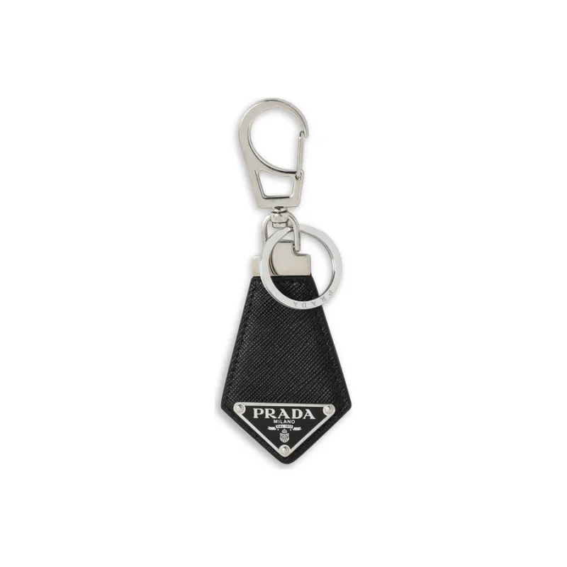 PRADA Logo Plaque Keychain-0