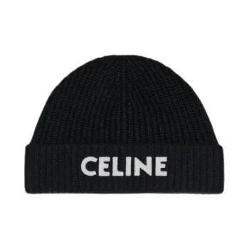 CELINE Cashmere Embroidered Knit Beanie