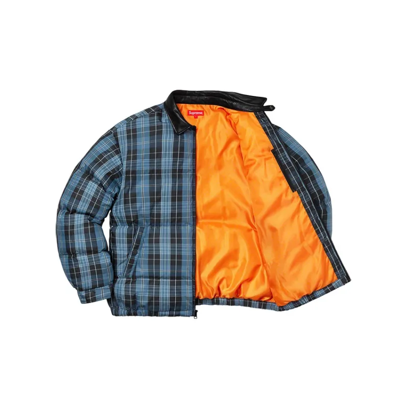 Supreme Leather Collar Puffy Jacket-2