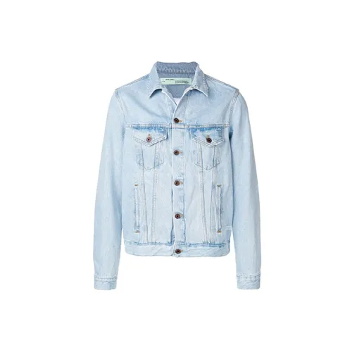 OFF-WHITE SS19 Denim Jackets Men Light Blue