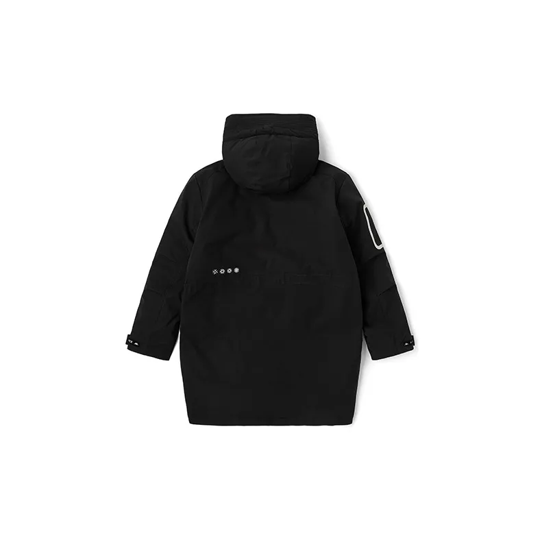 Kappa Letter Hooded Loose Fit Thickened Mid-Length Down Jacket Men's-5
