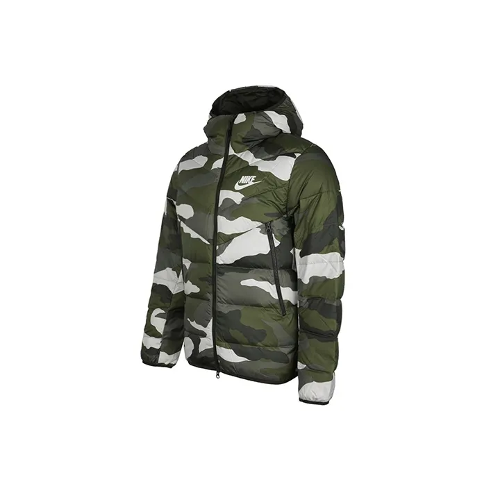 Nike Down Jackets Men Green Camouflage-2