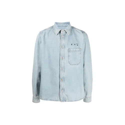 OFF-WHITE SS21 Denim Jackets Men Light Blue