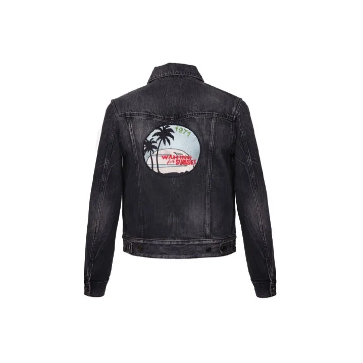 SAINT LAURENT Denim Jackets Men Black-1