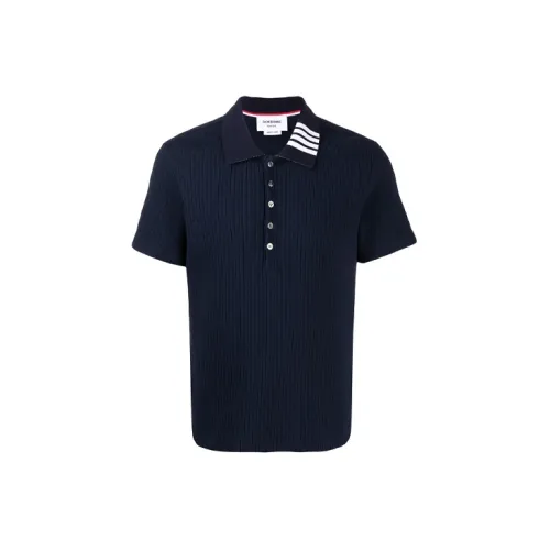 THOM BROWNE Polo Shirts Men Navy Blue