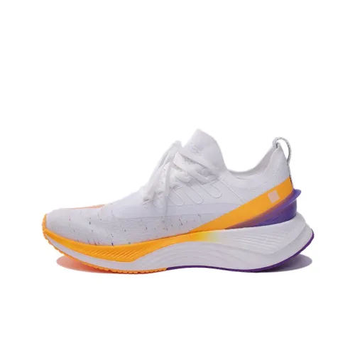 LINING YueYing 1.0 Running Shoes Men Low-Top Standard White/Neon Glow Orange/Purple