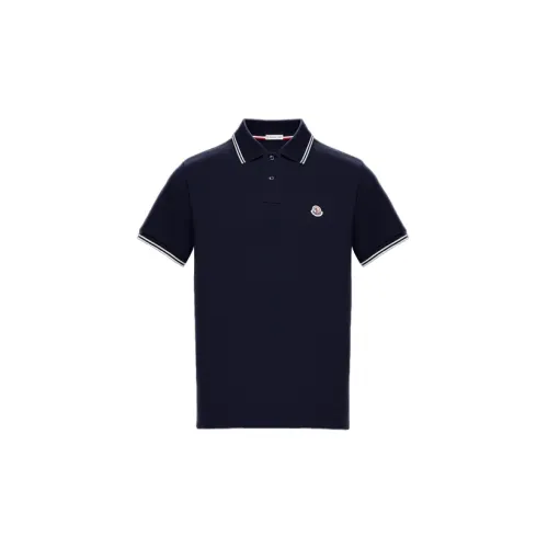 Moncler Polo Shirts Men Dark Blue