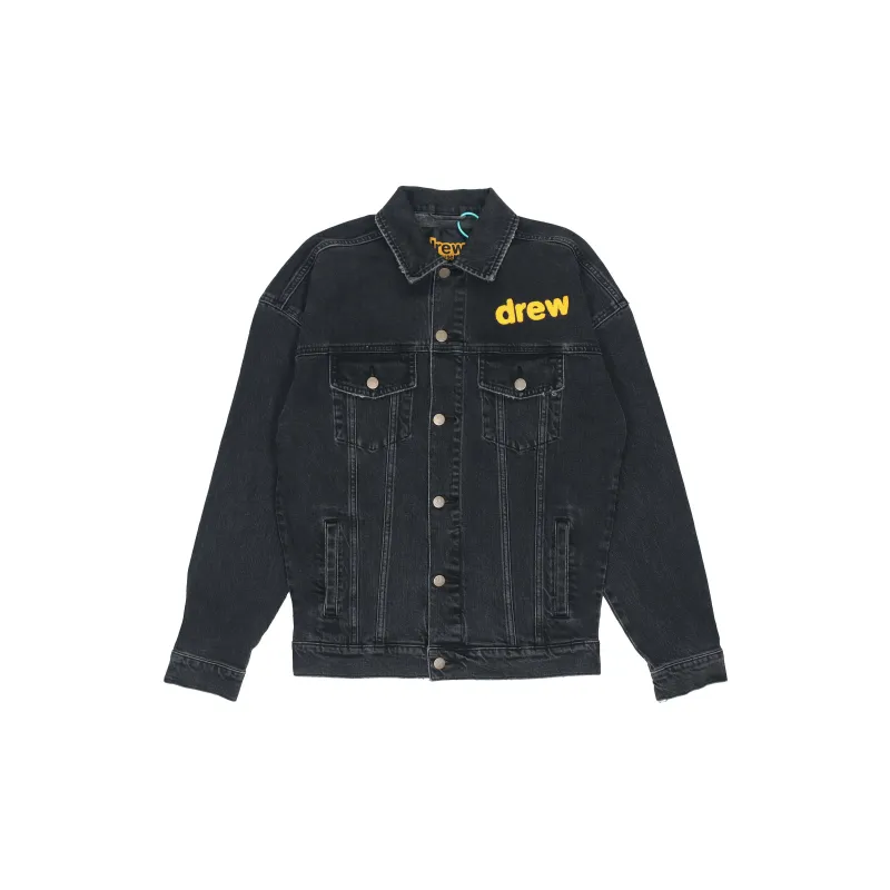 Drew House Smiley Collection Denim Jackets Unisex Black-1
