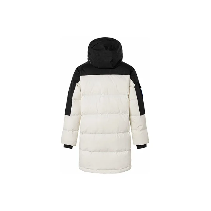Kappa Colorblock Letter Hooded Mid Length Down Jacket Unisex-1