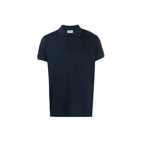 SAINT LAURENT Men’s FW21 Short Sleeve Polo Shirt Blue