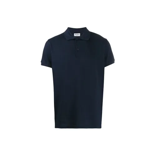 SAINT LAURENT Polo Shirts Men Navy Blue