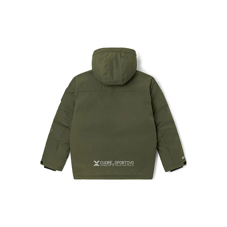 Kappa Letter Hooded Thickened Cropped Down Jacket Men's-1