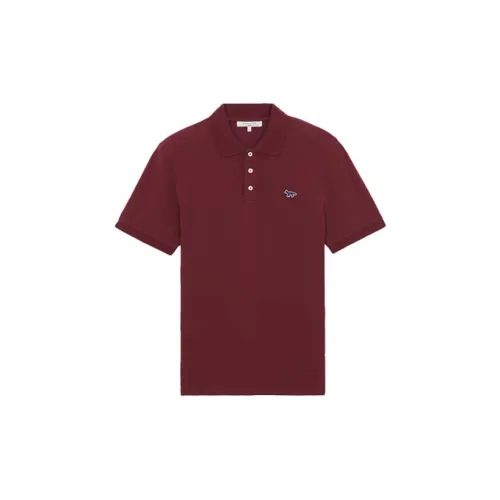 Maison Kitsune Polo Shirts Men Burgundy