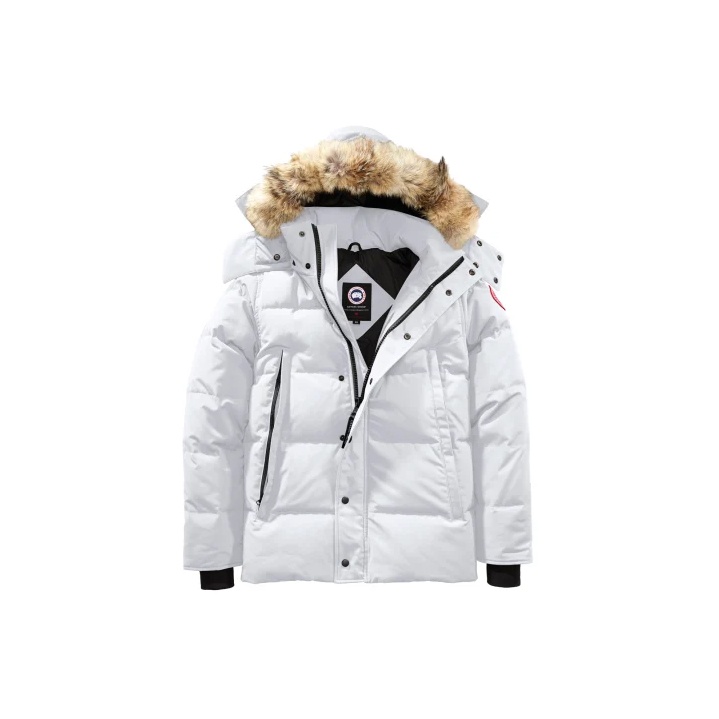 Canada goose wyndham parka white best sale