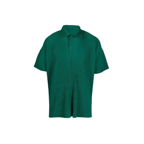 Homme Plissé Issey Miyake Polo Shirts Men Green